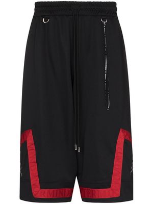 Mastermind Japan wide-leg knee-length track shorts - Black