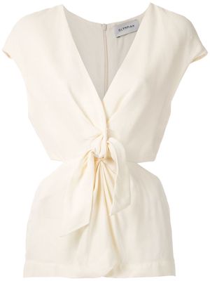 Olympiah Magnolia front knot blouse - White