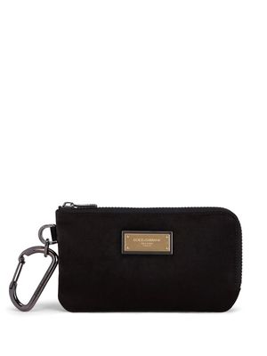 Dolce & Gabbana logo-plaque clutch bag - Black
