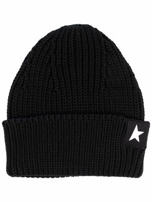 Golden Goose chunky-knit logo-patch beanie - Black