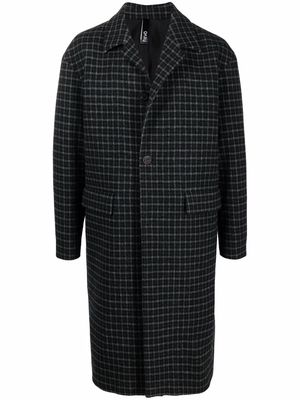 Hevo check-print double-breasted tailored coat - Black
