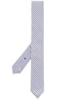Thom Browne seersucker stripe tie - 415 Navy