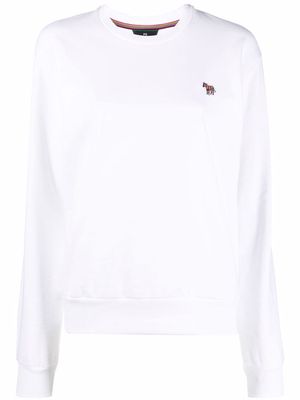 PS Paul Smith Zebra-patch organic cotton sweatshirt - White