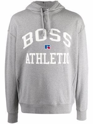 Boss Hugo Boss logo-print pullover hoodie - Grey