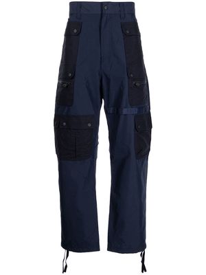 White Mountaineering multi-pocket cotton-blend parachute trousers - Blue