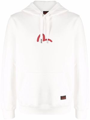 Evisu logo-print cotton hoodie - White