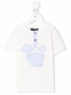 Monnalisa Teddy Bear-motif cotton T-Shirt - White