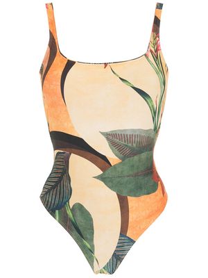 Lygia & Nanny floral print one-piece swimsuit - Yellow