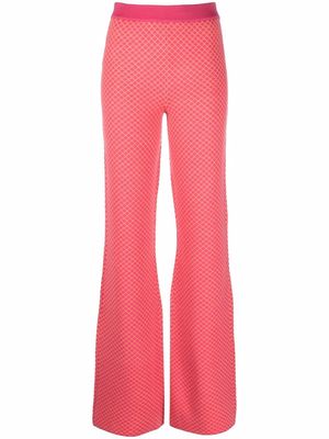 Moschino flared jacquard-knit trousers - Pink