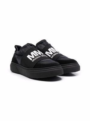 MM6 Maison Margiela Kids logo-print low top sneakers - Black