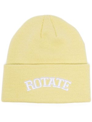 ROTATE Abbie logo-embroidered beanie - Yellow