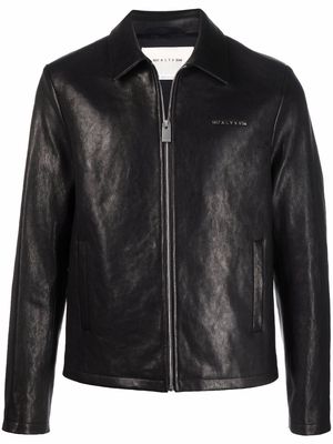 1017 ALYX 9SM Leone logo-lettered zip-front leather jacket - Black