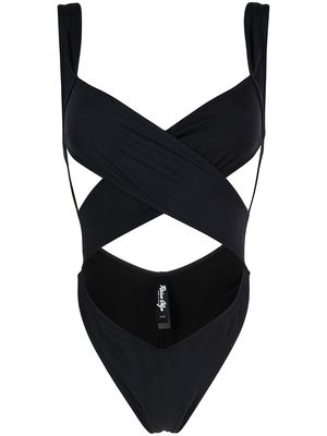 Reina Olga Exotica criss-cross swimsuit - Black