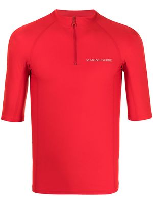 Marine Serre chest logo-print T-shirt - Red