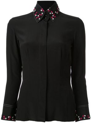 Chanel Pre-Owned 2004 embroidered CC trim shirt - Black