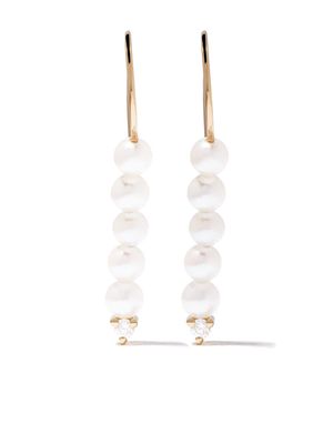 Mizuki 14kt gold Sea of Beauty diamond akoya pearls earrings