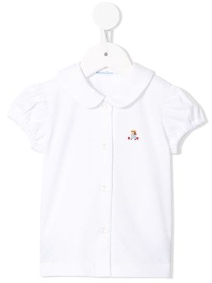 Familiar embroidered stitched T-shirt - White