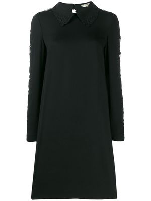 Fendi lace sleeve shirt dress - Black