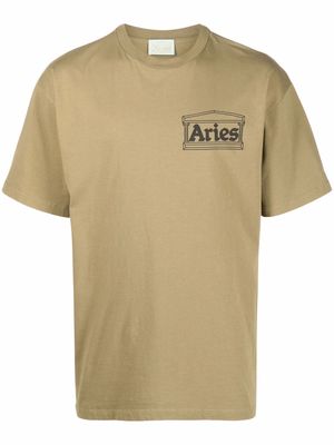 Aries Temple logo-print T-shirt - Green