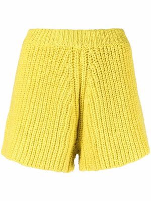 Alanui chunky-knit shorts - Yellow