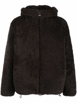 Bottega Veneta fur-trim zip-fastening jacket - Brown