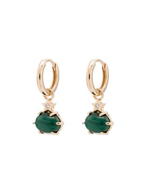 Andrea Fohrman 14kt gold drop star diamond and malachite earrings