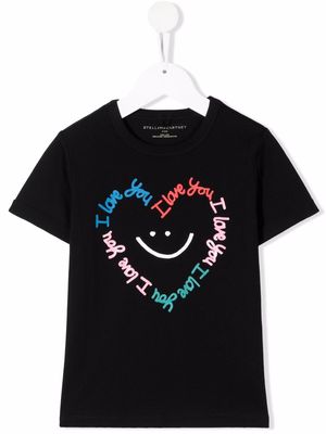 Stella McCartney Kids graphic-print cotton T-shirt - Black
