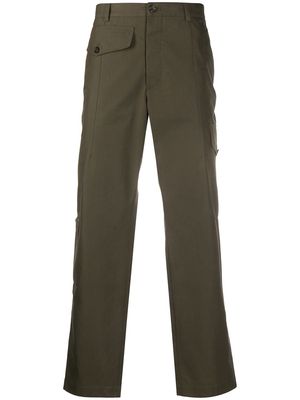 Alexander McQueen cotton straight-leg trousers - Green