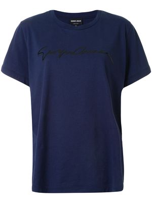 Giorgio Armani logo print T-shirt - Blue