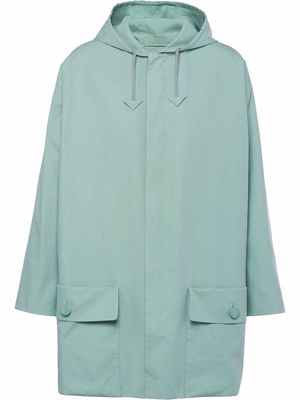 Prada large patch-pocket hooded raincoat - Green