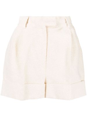 Loulou flared textured shorts - Neutrals