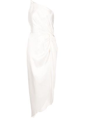 Michelle Mason twist-knot silk dress - White