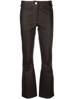 Arma flared leather trousers - Brown