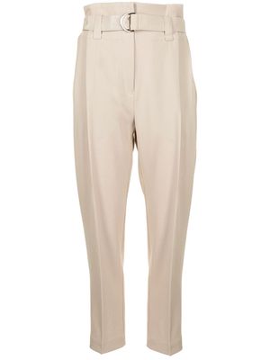 GOODIOUS cropped belted trousers - Neutrals