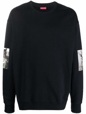 Camper photograph-print sleeve sweatshirt - Black