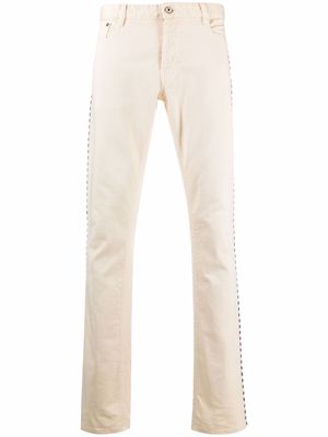 Just Cavalli stud-detail trousers - Neutrals