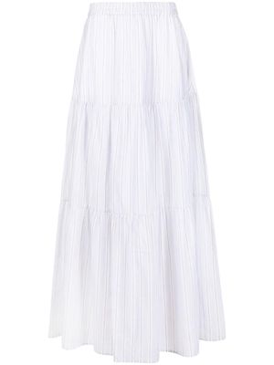 Fabiana Filippi tiered stripe print skirt - Grey