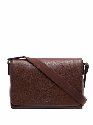 Aspinal Of London Reporter leather messenger bag - Brown