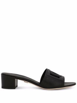 Dolce & Gabbana DG cut-out leather sandals - Black