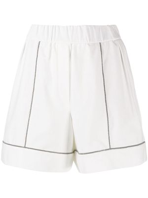 Brunello Cucinelli bead-trimmed shorts - White