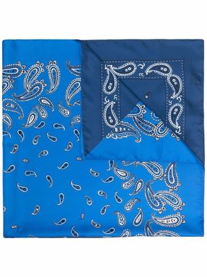 Kenzo paisley-print silk scarf - Blue