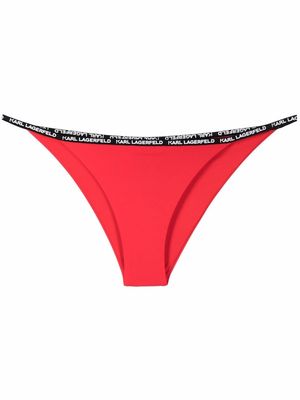 Karl Lagerfeld logo-waist slip-on bikini briefs - Red