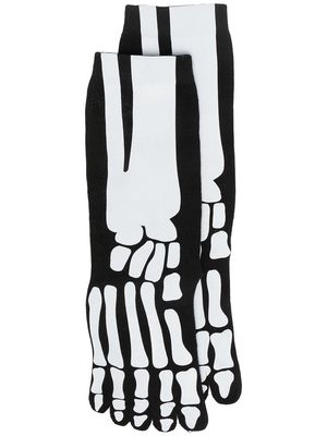 Natasha Zinko skeleton print socks - Black