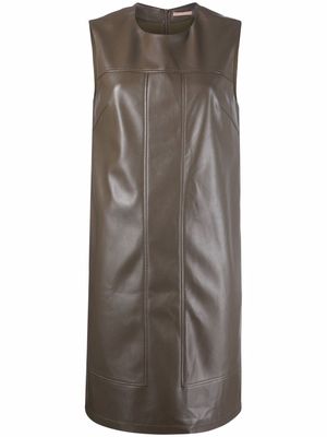 12 STOREEZ faux-leather sleeveless mini dress - Green