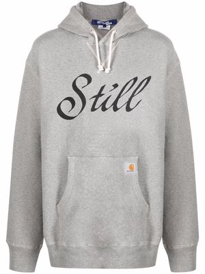 Junya Watanabe slogan print hoodie - Grey