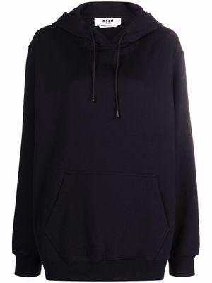 MSGM logo-trimmed hoodie - Black