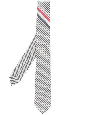 Thom Browne RWB stripe wool tie - White