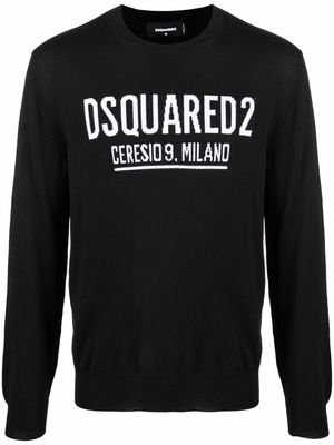 Dsquared2 logo intarsia-knit jumper - Black