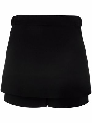 Maje high-waisted layered shorts - Black