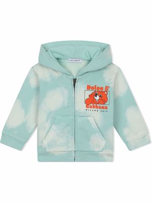 Dolce & Gabbana Kids teddy bear cloud-print hoodie - Blue
